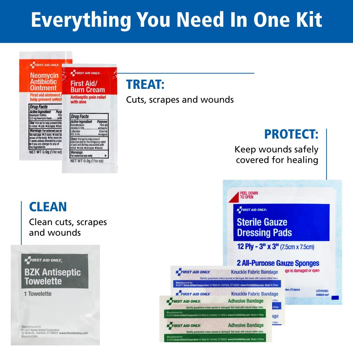 First Aid Only 9302-25M 25-Person Contractor's First Aid Kit for Home Renovation, Job Sites, and Construction Vehicles, 178 Pieces, White - Image 4