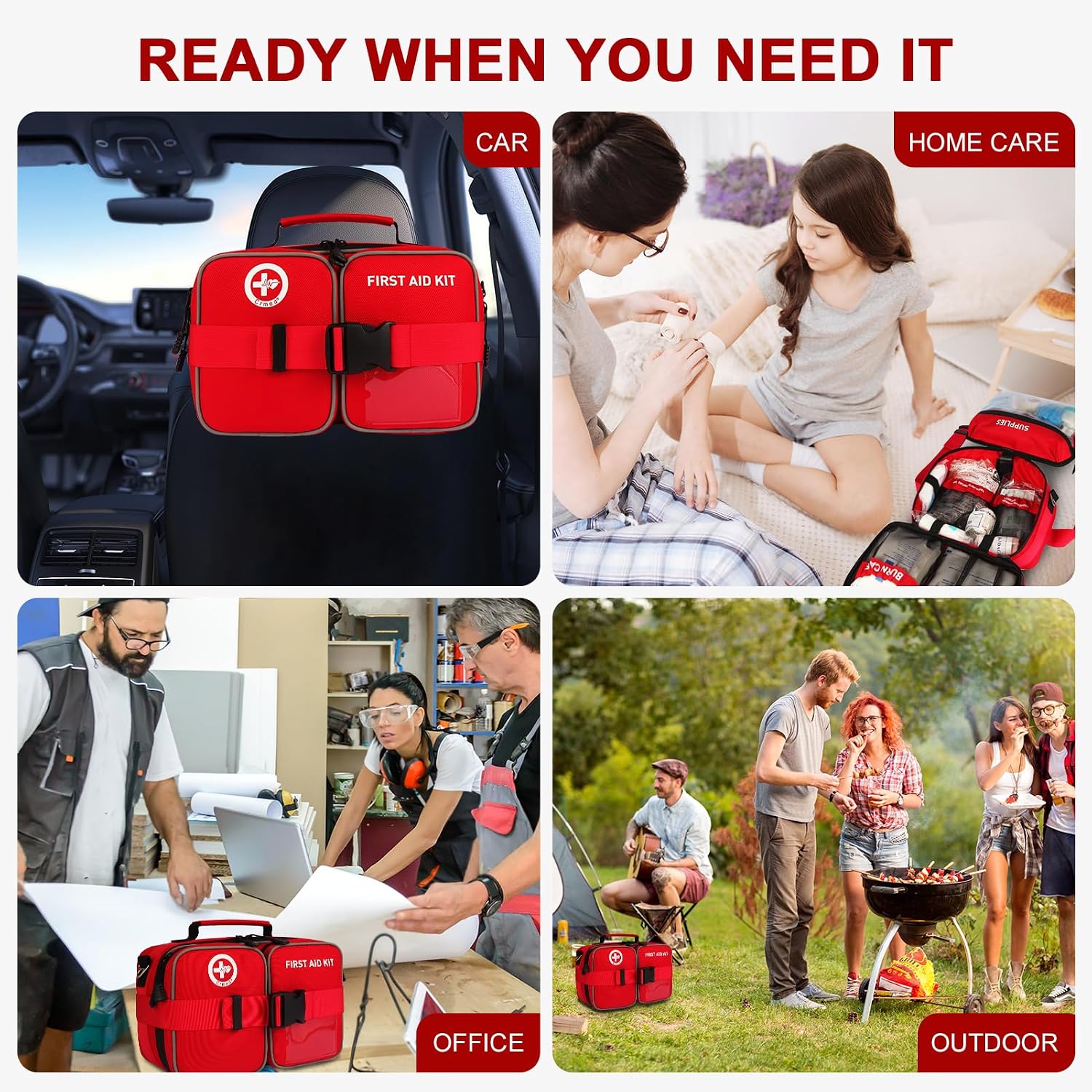 516 Piece First Aid Kit for Car, Travel & Home, FSA Eligible HSA Items - Large Professional Waterproof Compact Labeled Emergency Kit with Molle Shoulder Strap for Camping, Hiking & Survival - Image 6
